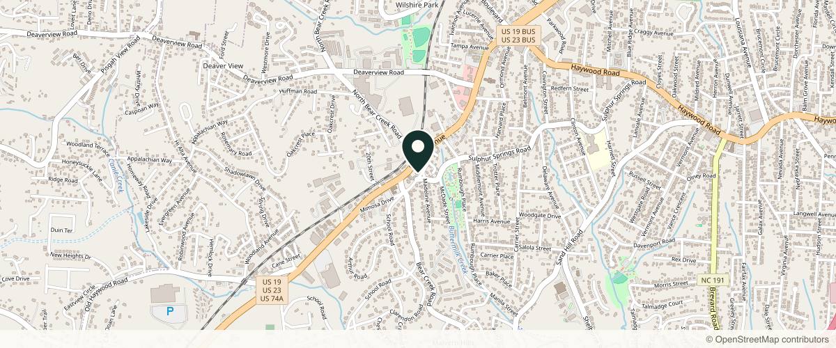 Map showing the exact location of Alpine Glow & Wellness at 37 Mimosa Dr, Asheville, NC 28806, USA