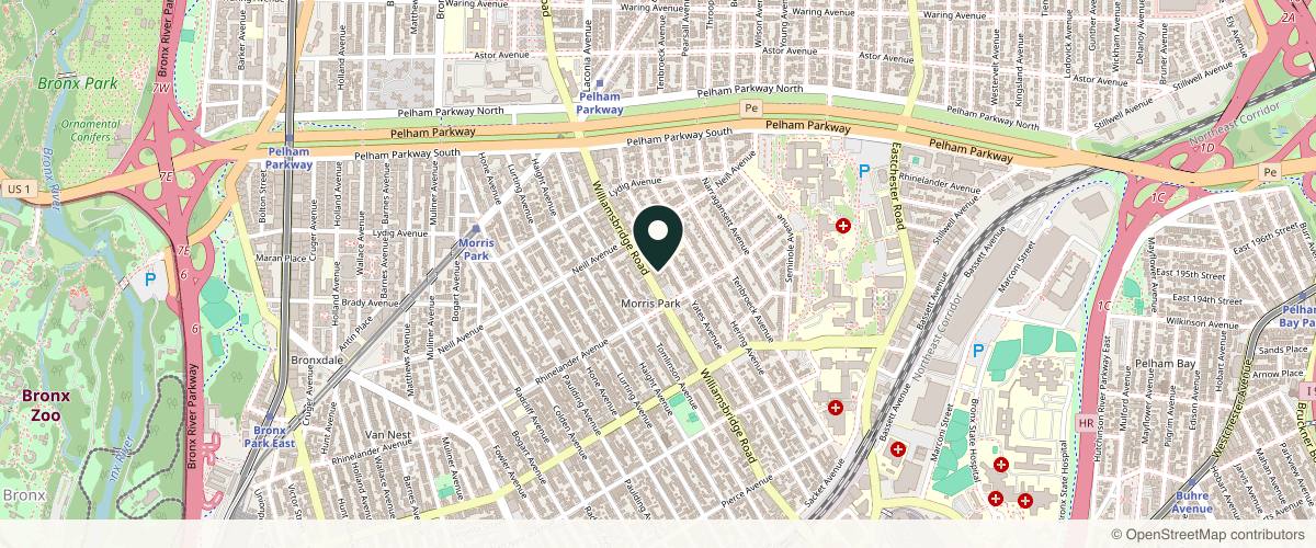 Map showing the exact location of A.Maks Aesthetics at 1934A Williamsbridge Rd, Bronx, NY 10461, USA