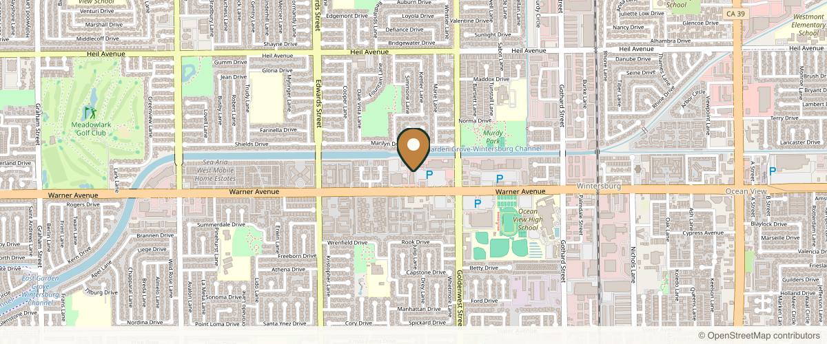 Map showing the exact location of Amazing Skin Aesthetics at 6819 Warner Ave, Huntington Beach, CA 92647, USA