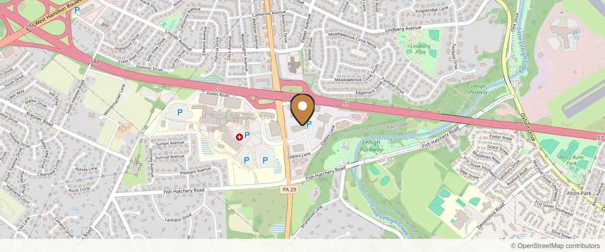 Map showing the exact location of Amazing Skin Laser & Aesthetics at 1251 S Cedar Crest Blvd #303, Allentown, PA 18103, USA