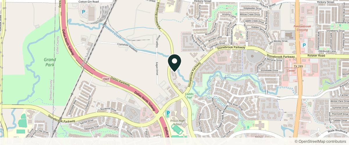 Map showing the exact location of Amazon Aesthetics and Laser at 7000 Parkwood Blvd #D300, Frisco, TX 75034, USA