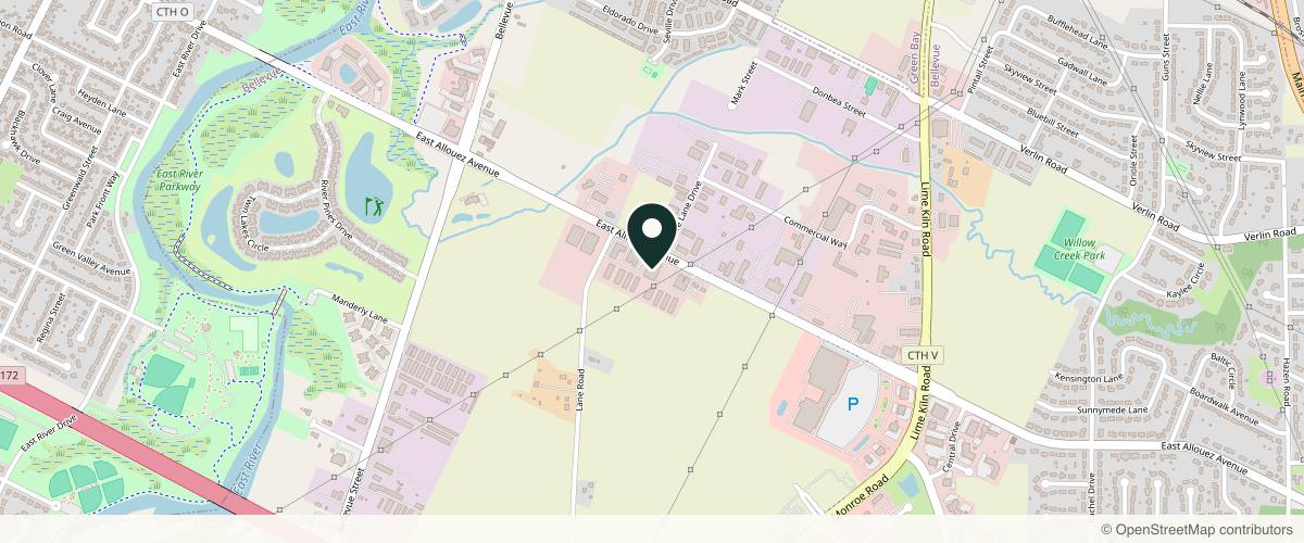 Map showing the exact location of Ambiance MD Medical Spa at 1808 E Allouez Ave Ste B, Green Bay, WI 54311, USA