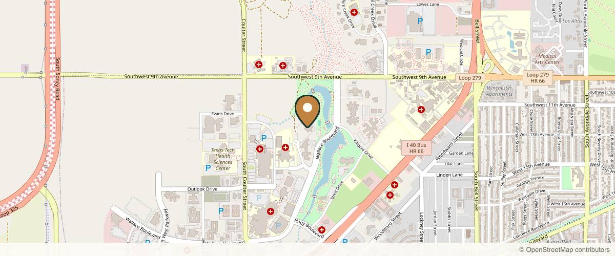 Map showing the exact location of American Laser Med Spa - Amarillo at 1200 Wallace Blvd, Amarillo, TX 79106, USA
