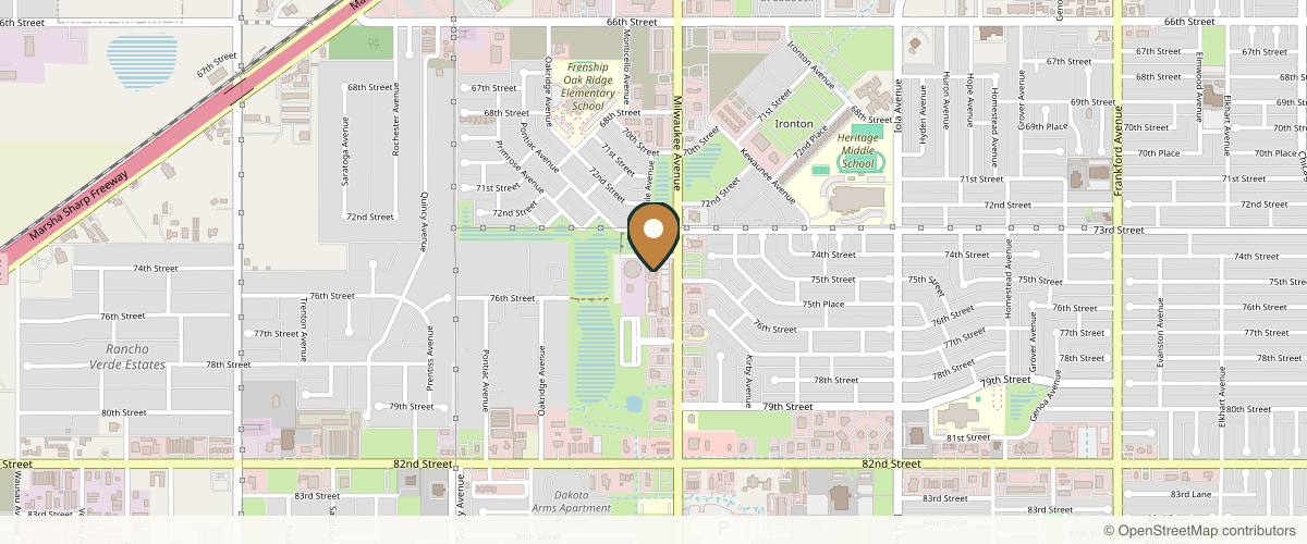 Map showing the exact location of American Laser Med Spa - Lubbock at 7320 Milwaukee Ave #800, Lubbock, TX 79424, USA