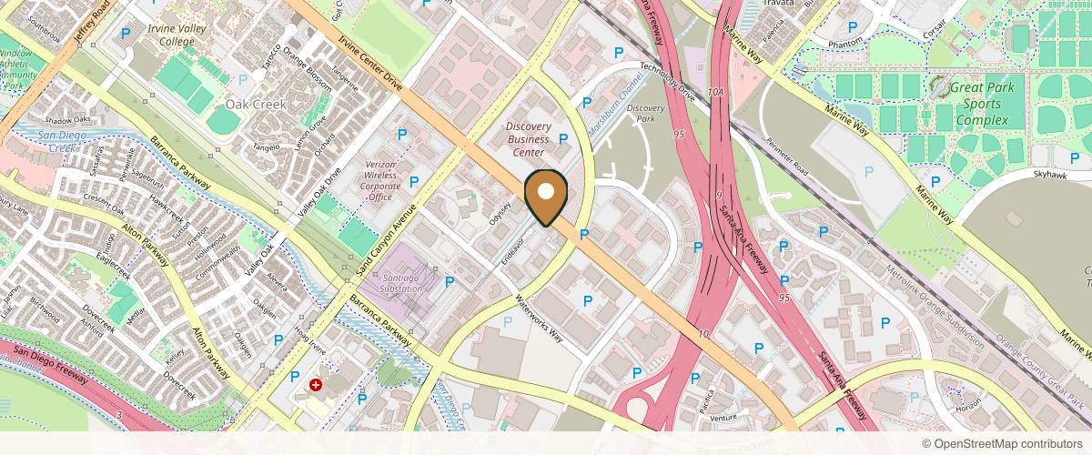 Map showing the exact location of Amoderm Cosmetic and Wellness Medical Center at 18 Endeavor STE 200, Irvine, CA 92618, USA