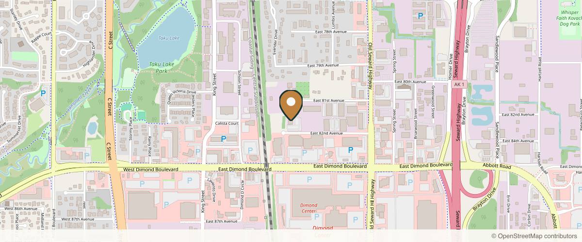 Map showing the exact location of Anchorage Dermatology & Cosmetics at 615 E 82nd Ave Ste 204, Anchorage, AK 99518, USA