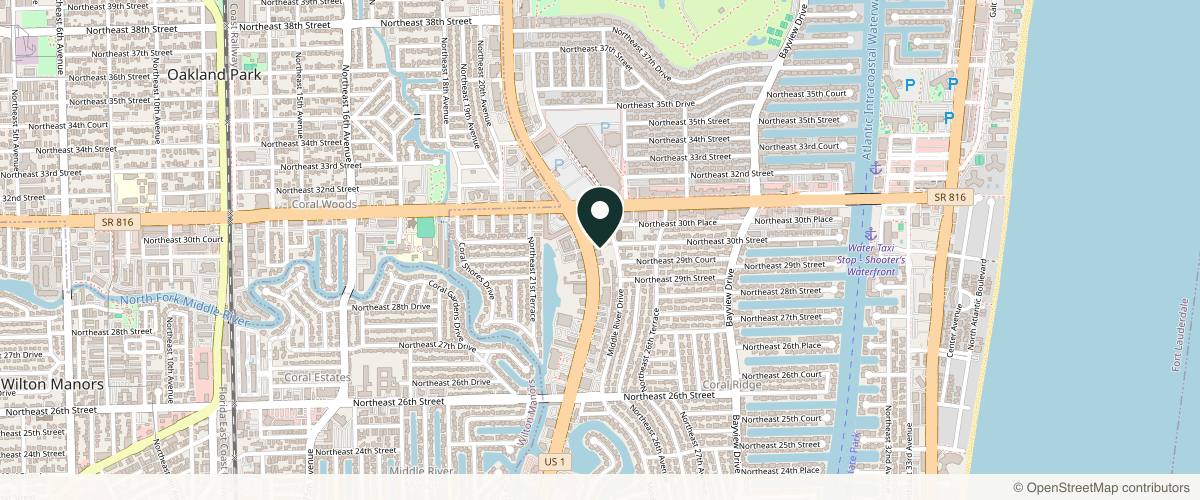 Map showing the exact location of Angel Aesthetics & Wellness Medical Spa at 2992 N Federal Hwy, Fort Lauderdale, FL 33306, USA
