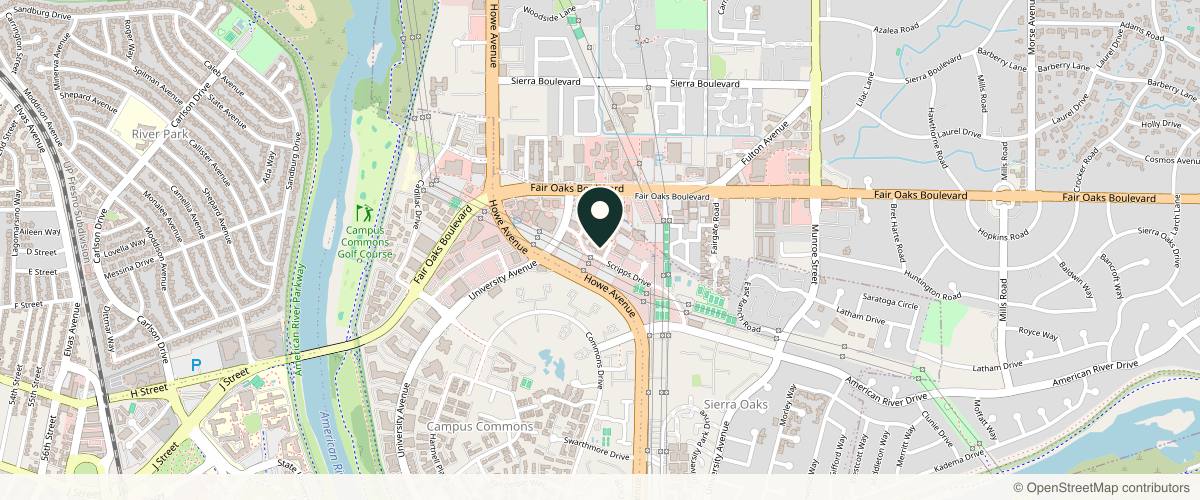 Map showing the exact location of Angell Medical Spa at 77 Scripps Dr Ste 109, Sacramento, CA 95825, USA