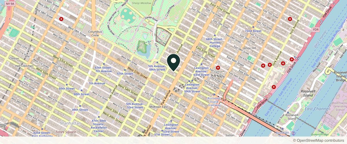 Map showing the exact location of Anna Avaliani MD Cosmetic & Laser Surgery at 30 E 60th St #1100, New York, NY 10022, USA