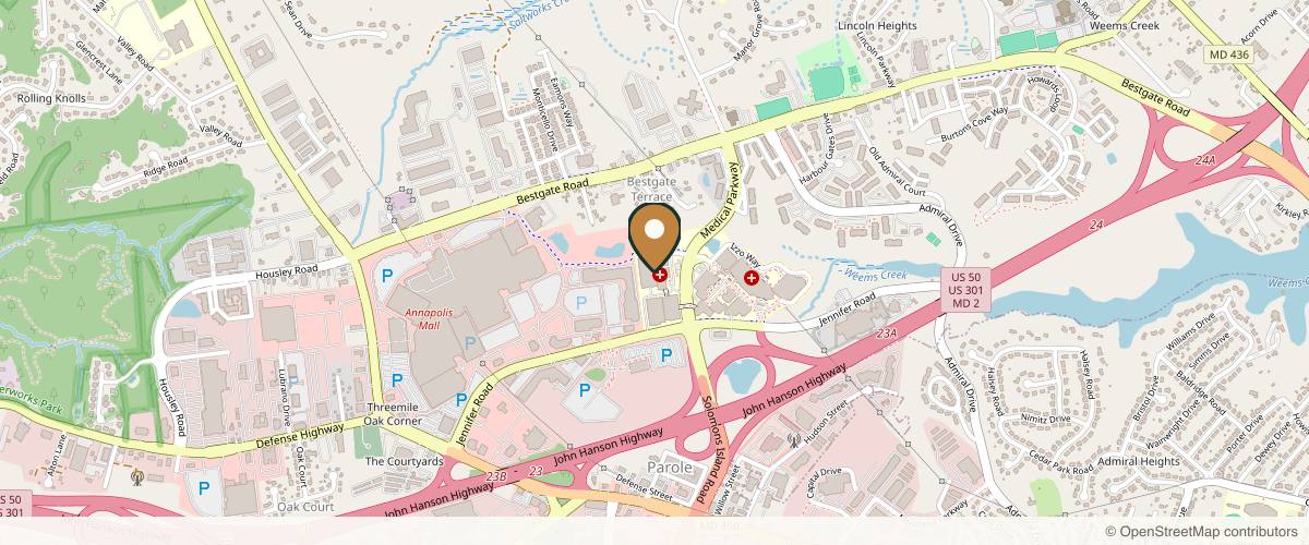 Map showing the exact location of Annapolis Dermatology Associates at 2002 Medical Pkwy #630, Annapolis, MD 21401, USA