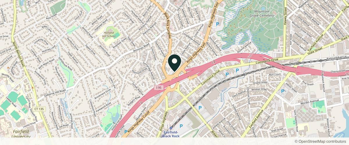 Map showing the exact location of Anti-Aging Centers of Connecticut at 1100 Kings Hwy E Ste 3C, Fairfield, CT 06825, USA