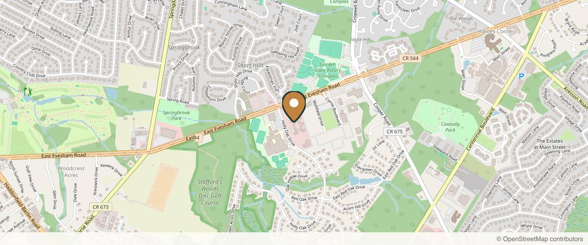 Map showing the exact location of Anu Medical Spa at 2301 Evesham Rd Suite 305, Voorhees Township, NJ 08043, USA