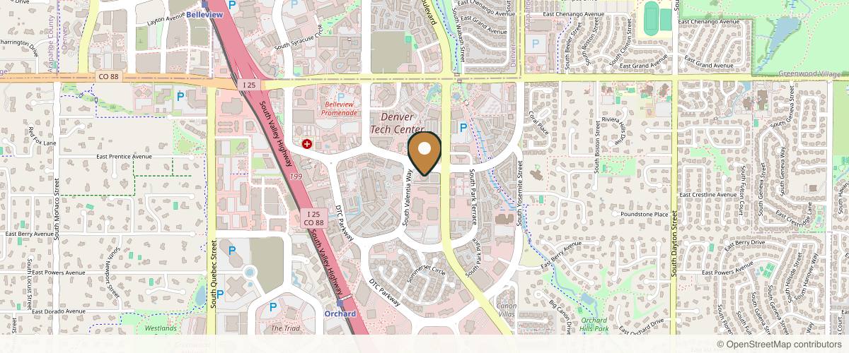 Map showing the exact location of AOB Med Spa at 8400 E Prentice Ave #1400, Greenwood Village, CO 80111
