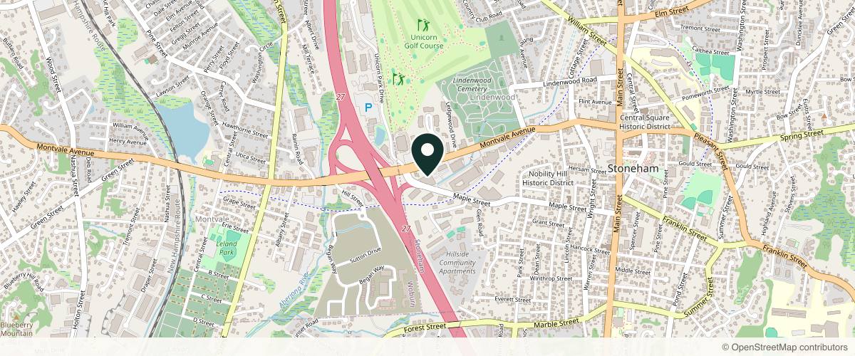 Map showing the exact location of APDerm - Mystic Valley Dermatology Associates at 92 Montvale Ave #3000, Stoneham, MA 02180