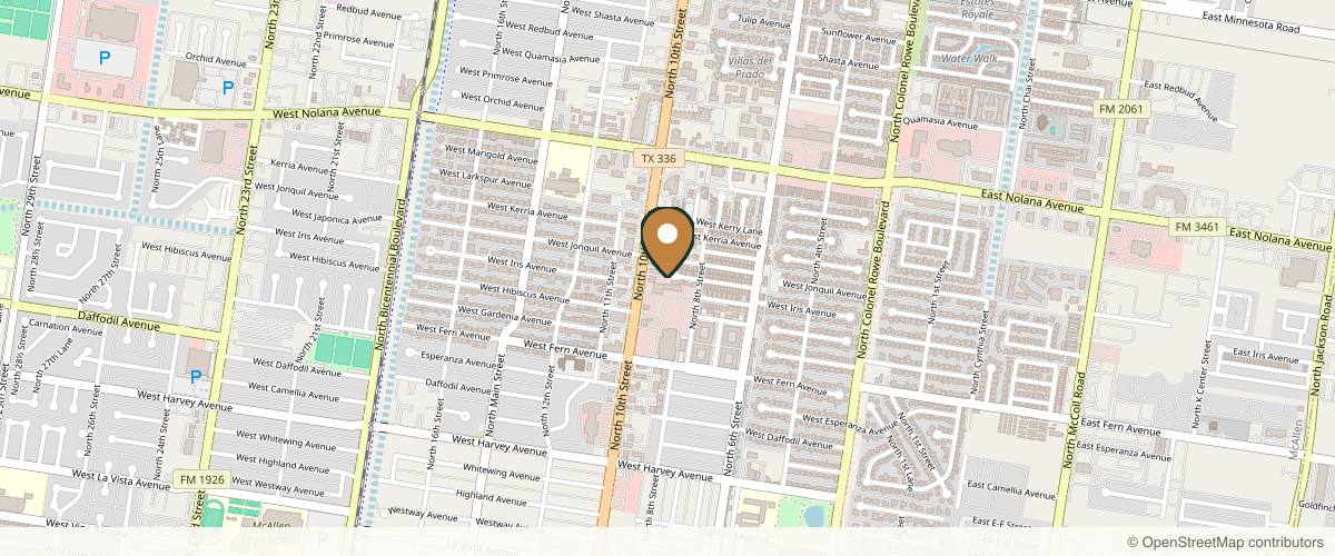 Map showing the exact location of Apricity Wellness and Aesthetics PLLC at 3428 N 10th St Ste 200 Ste 245, McAllen, TX 78501, USA
