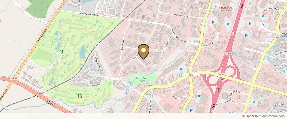 Map showing the exact location of APs Aesthetics and Wellness - Medical Spa at 504 Autumn Springs Ct #19, Franklin, TN 37067, USA