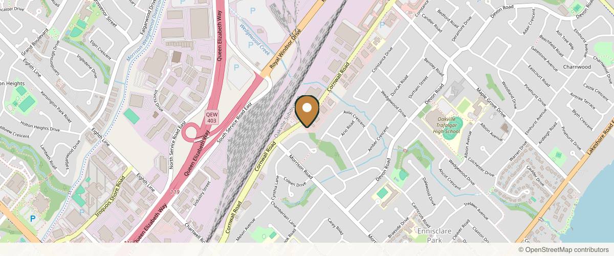 Map showing the exact location of APT Medical Aesthetics at 1276A Cornwall Rd, Oakville, ON L6J 7W5, Canada