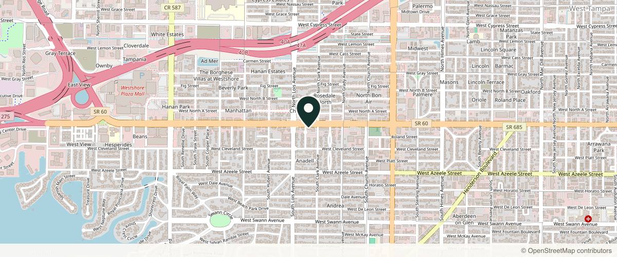 Map showing the exact location of AR Aesthetics at 4100 W Kennedy Blvd #130, Tampa, FL 33609, USA