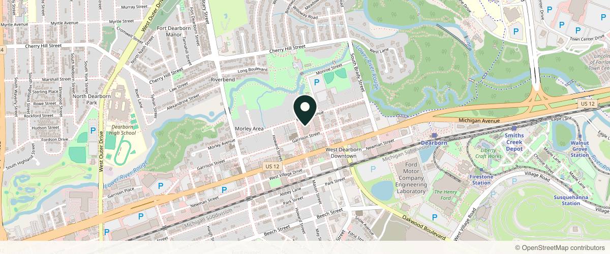Map showing the exact location of Arathi R. Goldsmith, DO ~ Michigan Center for Dermatology at 835 Mason St c200, Dearborn, MI 48124
