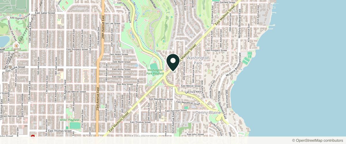 Map showing the exact location of Arboretum Dermatology at 3131 E Madison St Ste 205, Seattle, WA 98112