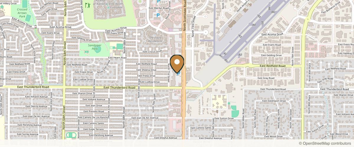 Map showing the exact location of Arizona Medical Medspa at 13802 N Scottsdale Rd #120, Scottsdale, AZ 85254, USA