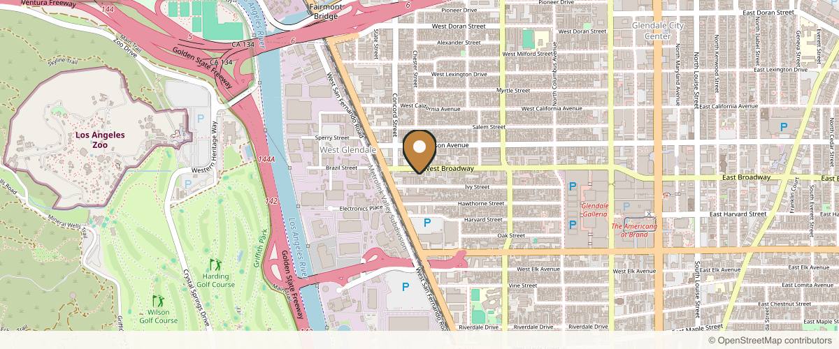 Map showing the exact location of Art In Beauty Aesthetics at 664 W Broadway Unit A, Glendale, CA 91204, USA