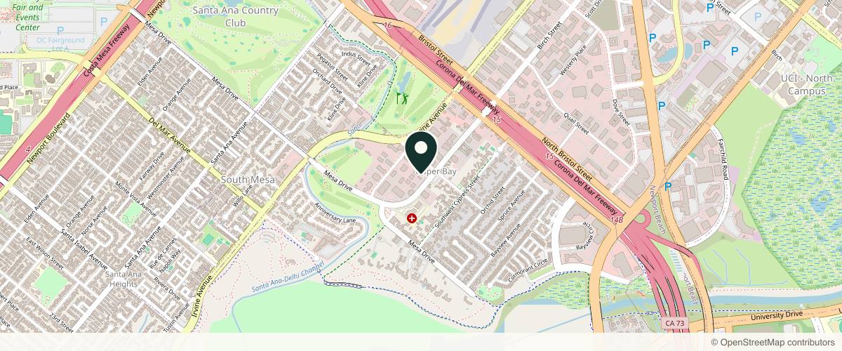 Map showing the exact location of Art of Beauty Aesthetics & Wellness | Peptide Clinic at 20281 SW Birch St Ste 201, Newport Beach, CA 92660, USA