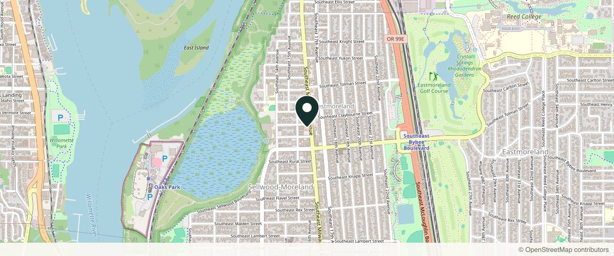 Map showing the exact location of Art of Injectables at 6637 SE Milwaukie Ave Suite 201 & 202, Portland, OR 97202, USA