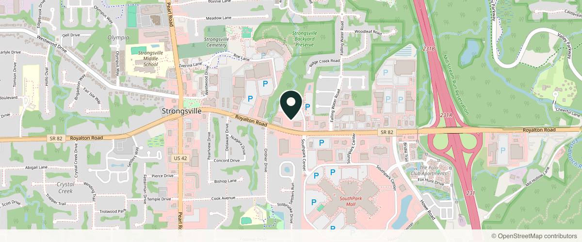 Map showing the exact location of Art of Skin Medical Aesthetics at 17830 Royalton Rd Studio 126, Strongsville, OH 44136, USA