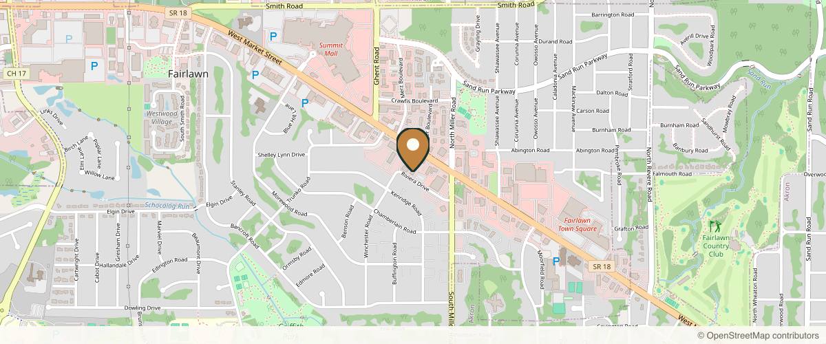 Map showing the exact location of Artele Aesthetic Collective at 2841 Riviera Dr, Fairlawn, OH 44333, USA
