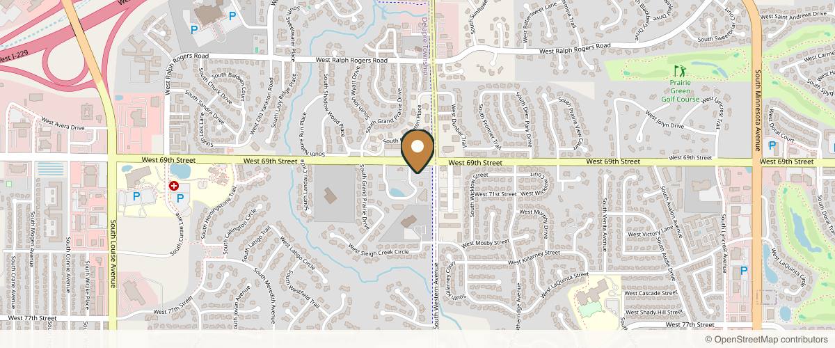 Map showing the exact location of Artisan Skin and Laser Center at 2101 W 69th St Ste 204A, Sioux Falls, SD 57108, USA