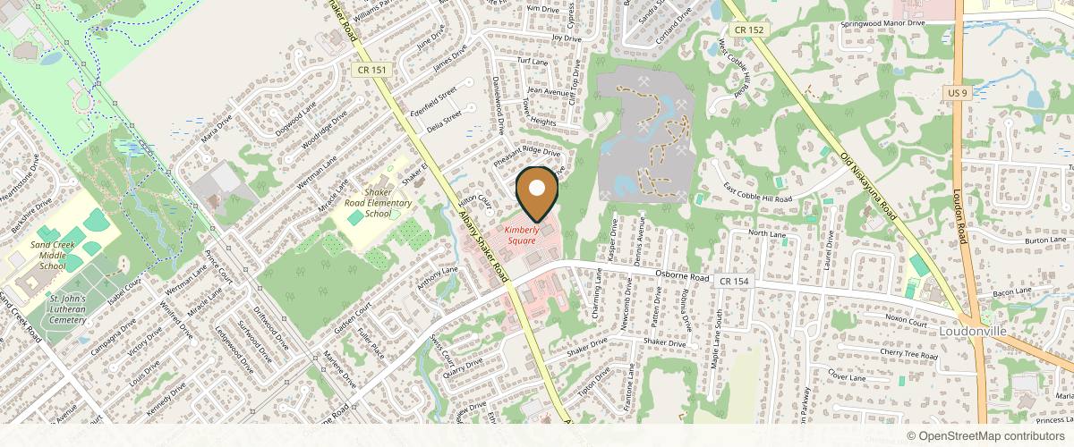 Map showing the exact location of Artistry Of Face - Loudonville at 475 Albany Shaker Rd, Albany, NY 12211, USA