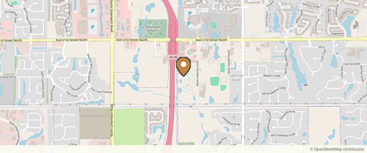 Map showing the exact location of Ascension Via Christi Plastic Surgery & Aesthetics at 1947 N Founders Cir, Wichita, KS 67206, USA