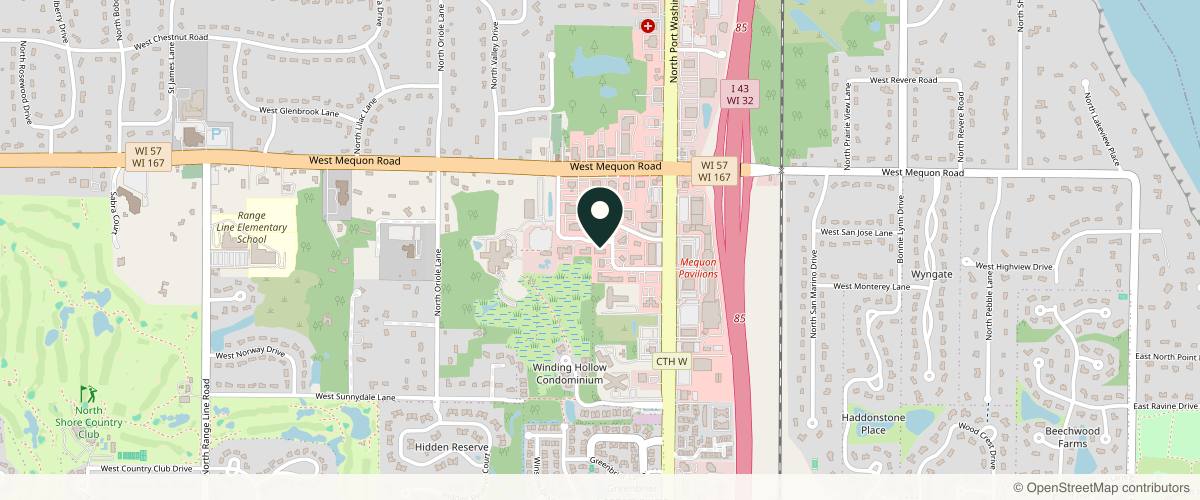 Map showing the exact location of Aspen Medical Aesthetics & Laser Clinic at 11037 N Towne Square Rd, Mequon, WI 53092, USA