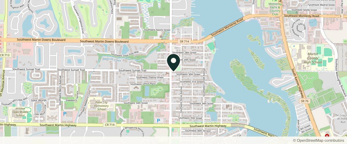 Map showing the exact location of Aspire Aesthetics at 1151 SW 30th St Ste E, Palm City, FL 34990, USA