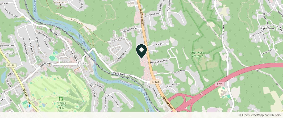 Map showing the exact location of Aspire Dermatology - Cumberland Medical Center at 2138 Mendon Rd STE 201, Cumberland, RI 02864