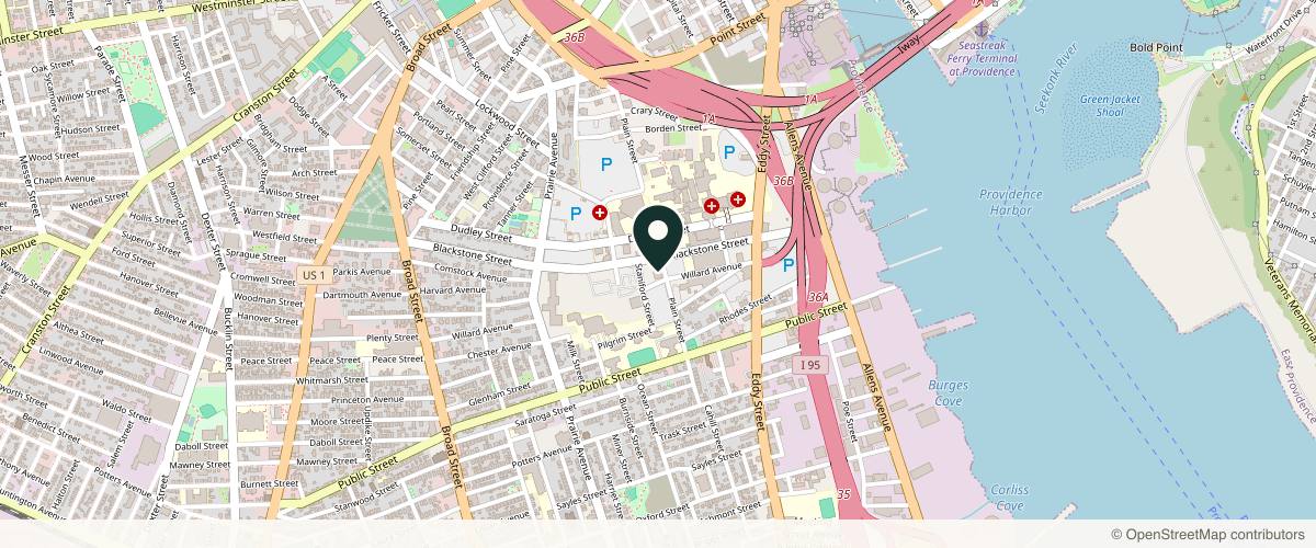 Map showing the exact location of Aspire Dermatology - Providence Medical Center at 235 Plain St Ste 502, Providence, RI 02905