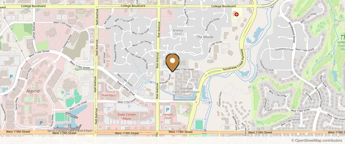Map showing the exact location of Associated Plastic Surgeons & Med Spa at 11501 Granada Ln, Leawood, KS 66211, USA
