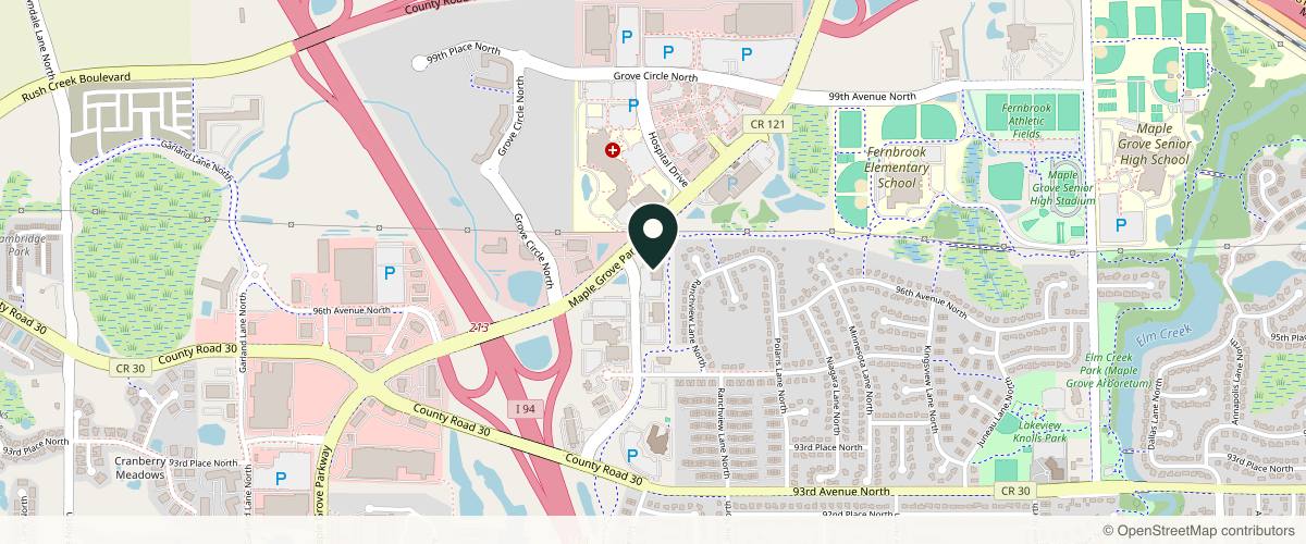 Map showing the exact location of Associated Skin Care Specialists at 9600 Upland Ln N Ste 250, Maple Grove, MN 55369, USA