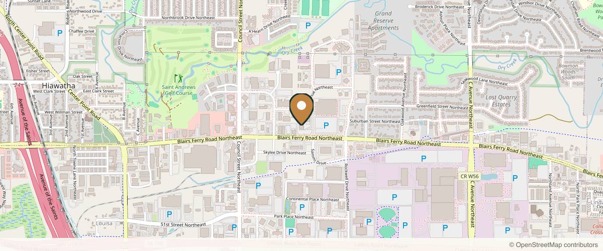 Map showing the exact location of Asteria Spa at 1100 Blairs Ferry Rd NE #104, Cedar Rapids, IA 52402, USA