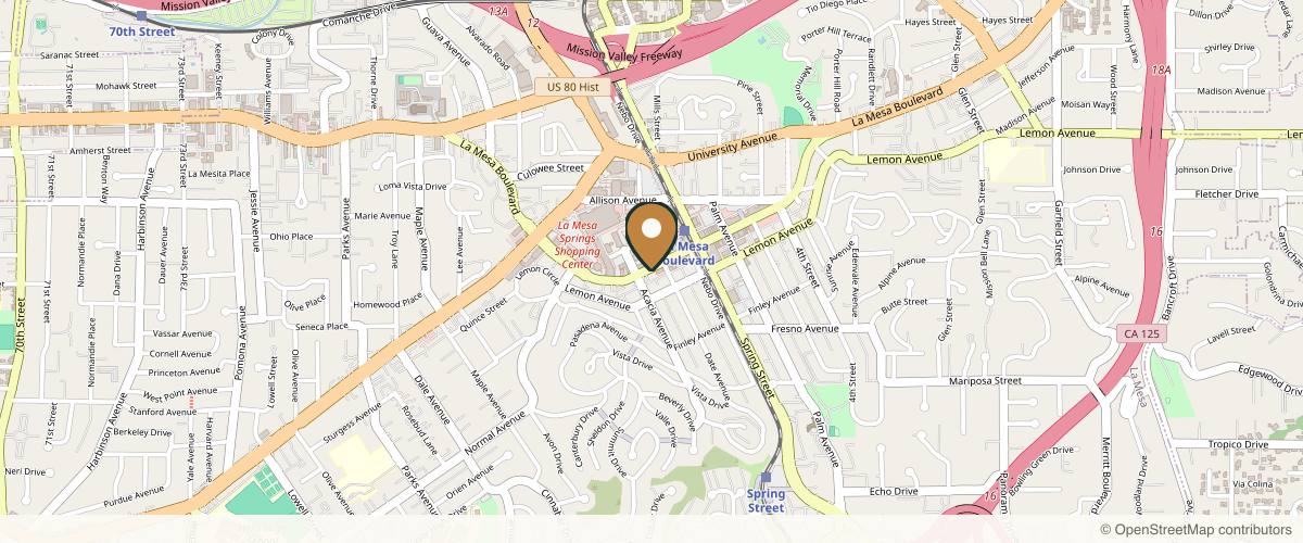 Map showing the exact location of Asthetikos Med Spa at 8127 La Mesa Blvd Suite 108, La Mesa, CA 91942, USA