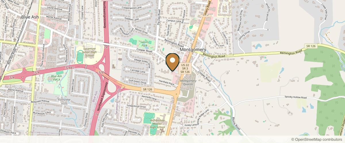 Map showing the exact location of Atalo Aesthetics at 9309 Montgomery Rd, Cincinnati, OH 45242, USA