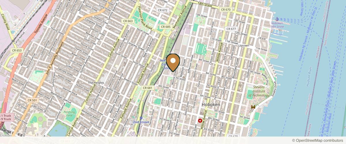 Map showing the exact location of Attain Medspa at 720 Monroe St Ste E407, Hoboken, NJ 07030, USA