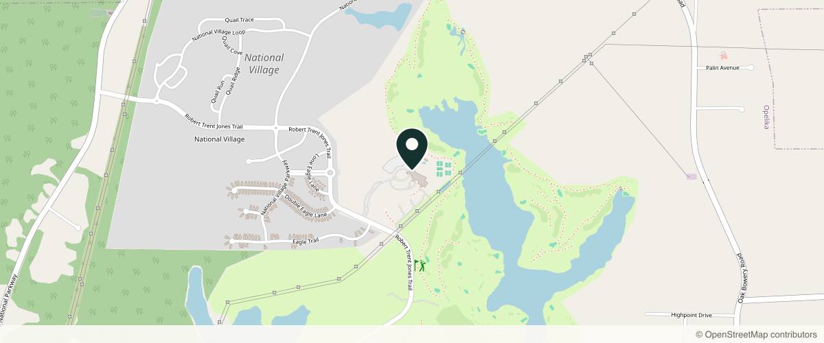 Map showing the exact location of Auburn Marriott Opelika Resort & Spa at Grand National at 3700 Robert Trent Jones Trail, Opelika, AL 36801, USA