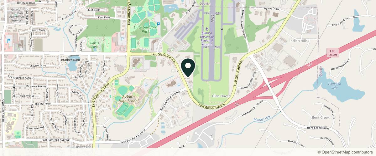 Map showing the exact location of Auburn Med Spa at 1935 E Glenn Ave Unit 201, Auburn, AL 36830, USA