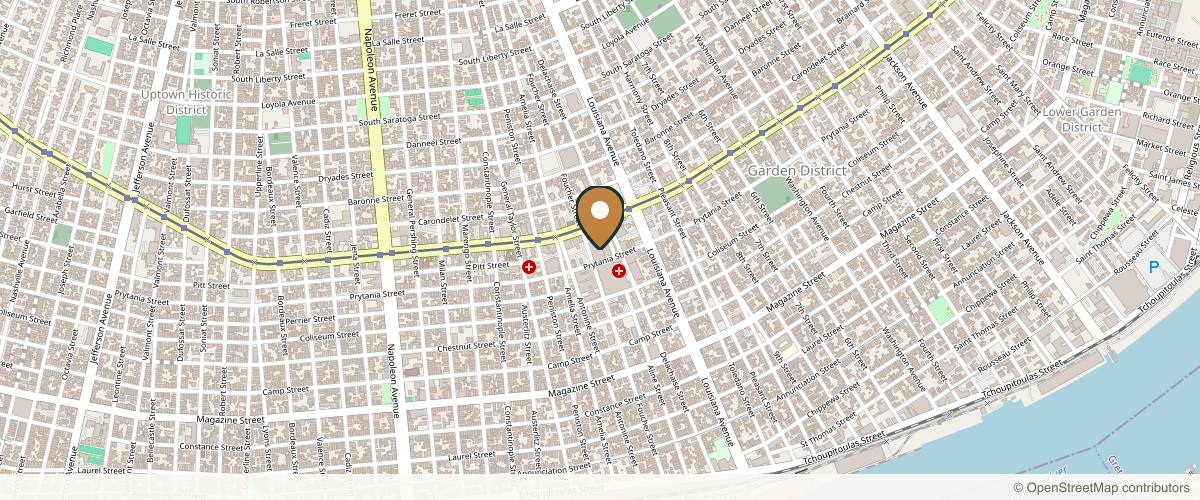 Map showing the exact location of Audubon Dermatology at 3525 Prytania St Ste 501, New Orleans, LA 70115, USA