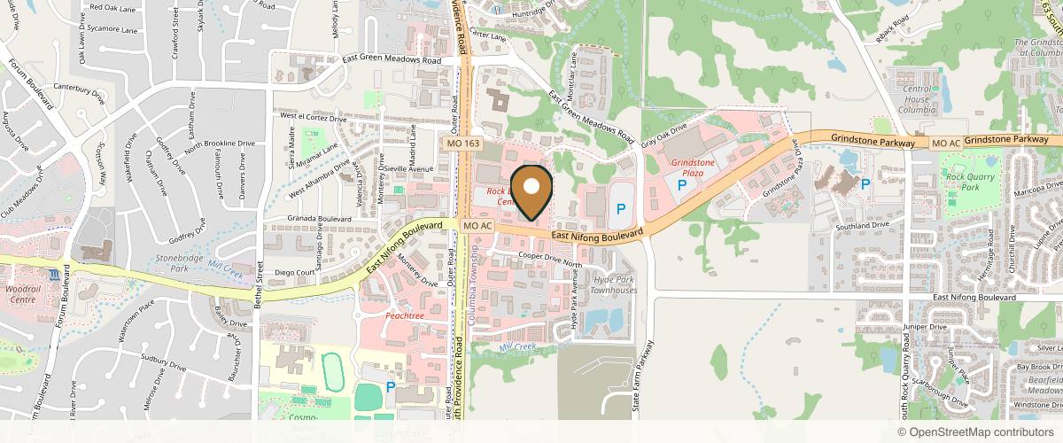 Map showing the exact location of Aurora Medical Spa at 505 E Nifong Blvd Ste 107, Columbia, MO 65201, USA