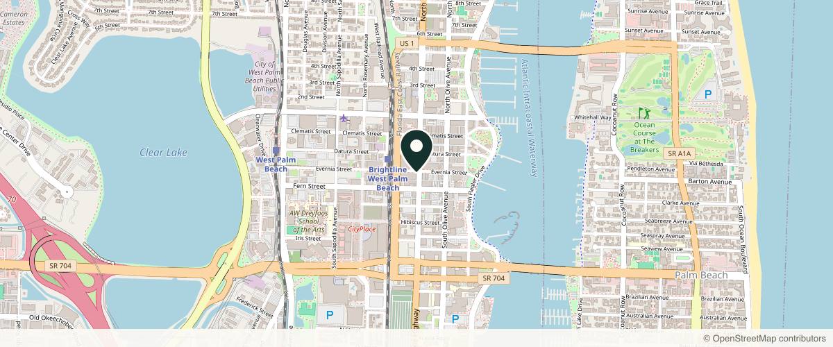 Map showing the exact location of Ava Beauty Medical Aesthetics, LLC at 410 Evernia St Apt 110, West Palm Beach, FL 33401, USA