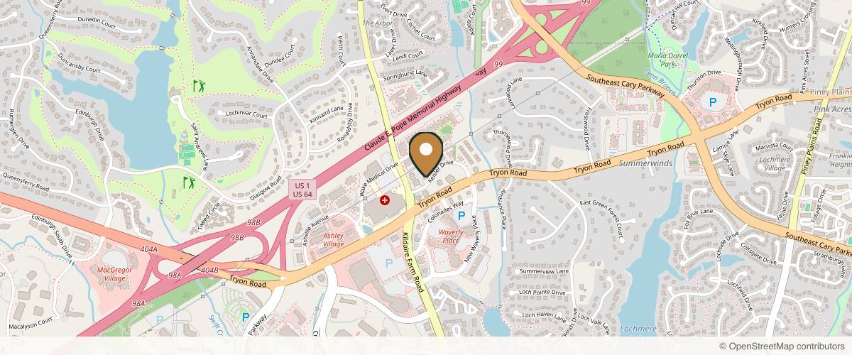 Map showing the exact location of Avail Aesthetics - Cary at 251 Keisler Dr Ste. 201, Cary, NC 27518, USA