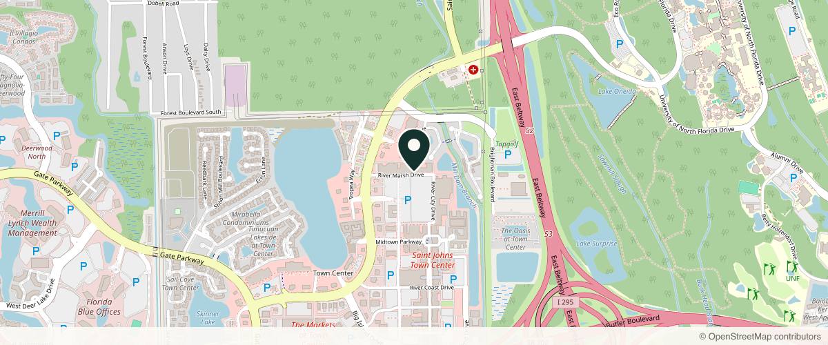Map showing the exact location of Avalii Aesthetics at 10261 River Marsh Dr Ste 116, Jacksonville, FL 32246, USA